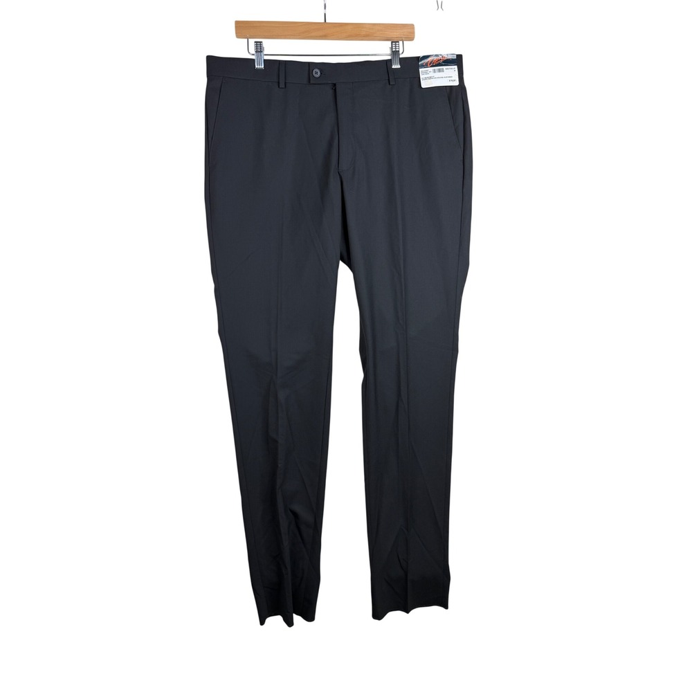 NWT Egara Men's Flat Front Slim Fit Dress Pants size 40 Black